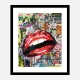 Red Lips Grunge Art Print