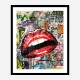 Red Lips Grunge Art Print