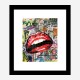 Red Lips Grunge Art Print