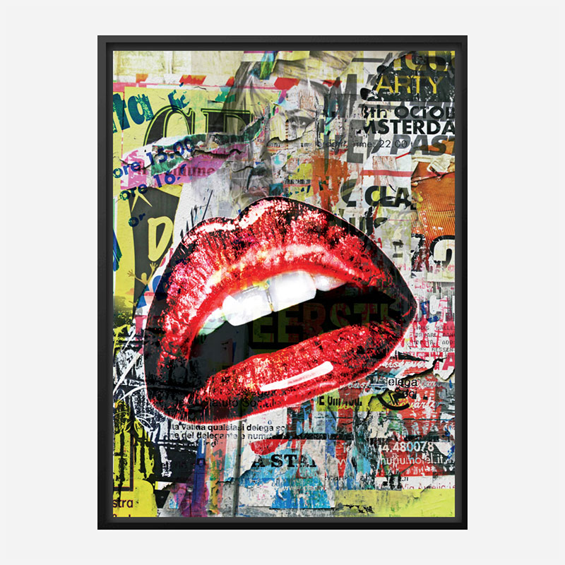 Red Lips Grunge Art Print