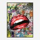 Red Lips Grunge Art Print