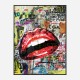 Red Lips Grunge Art Print