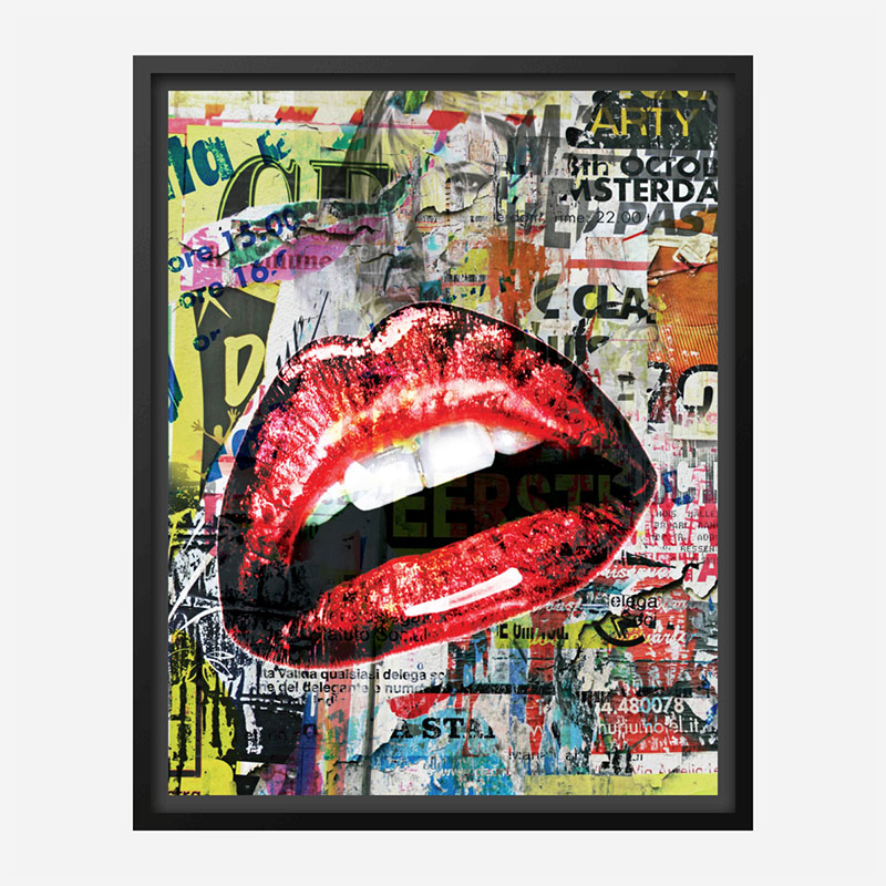 Red Lips Grunge Art Print