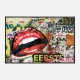 Red Grunge Lips Wall Art