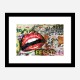 Red Grunge Lips Wall Art