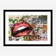 Red Grunge Lips Wall Art