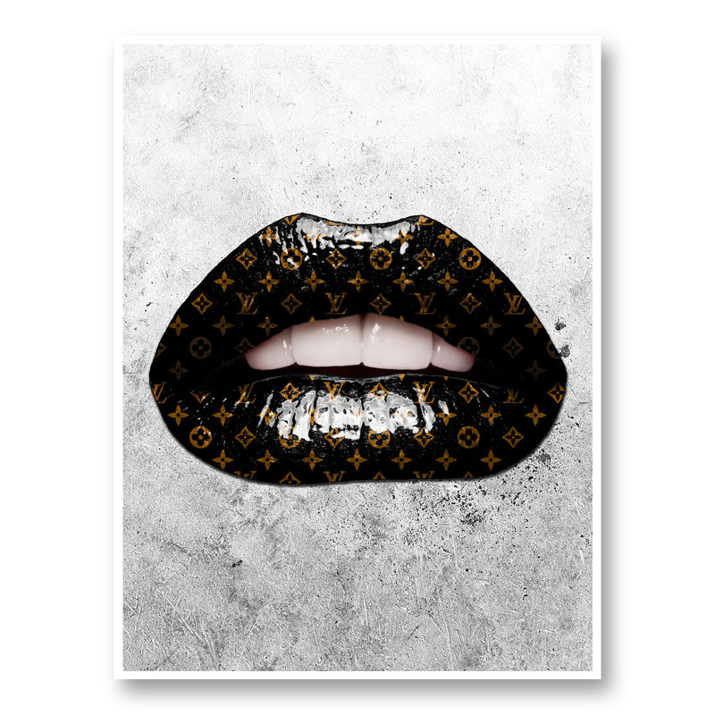 LV Black Lips On Grunge Art Print LV Black Lips On Grunge Art Print