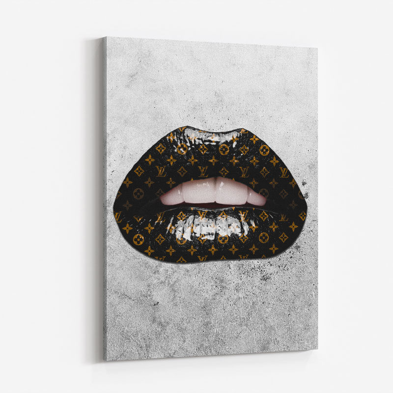 LV Black Lips On Grunge Art Print LV Black Lips On Grunge Art Print