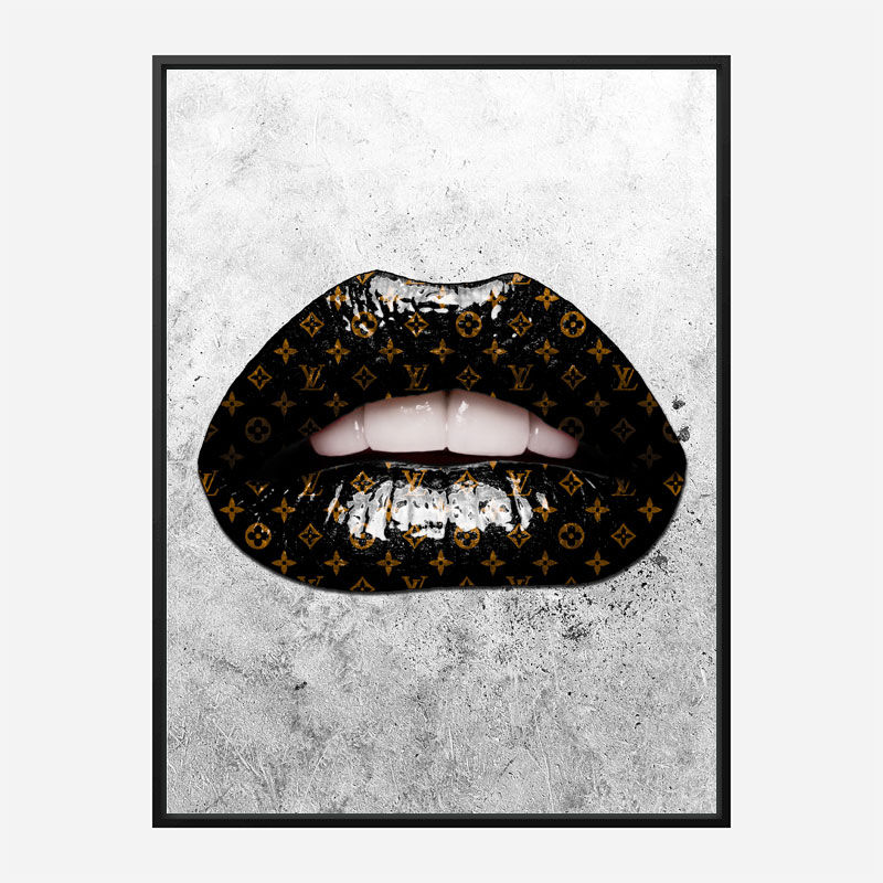 LV Black Lips On Grunge Art Print LV Black Lips On Grunge Art Print