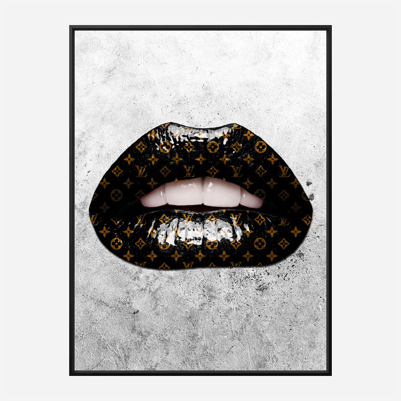 LV Black Lips On Grunge Art Print LV Black Lips On Grunge Art Print