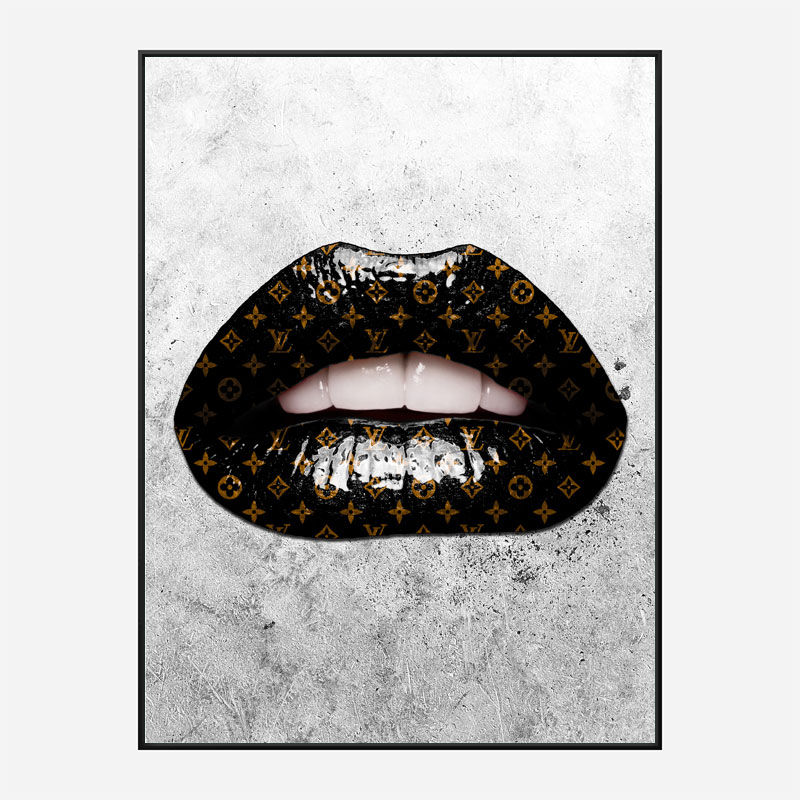 LV Black Lips On Grunge Art Print LV Black Lips On Grunge Art Print