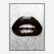 LV Black Lips On Grunge Art Print