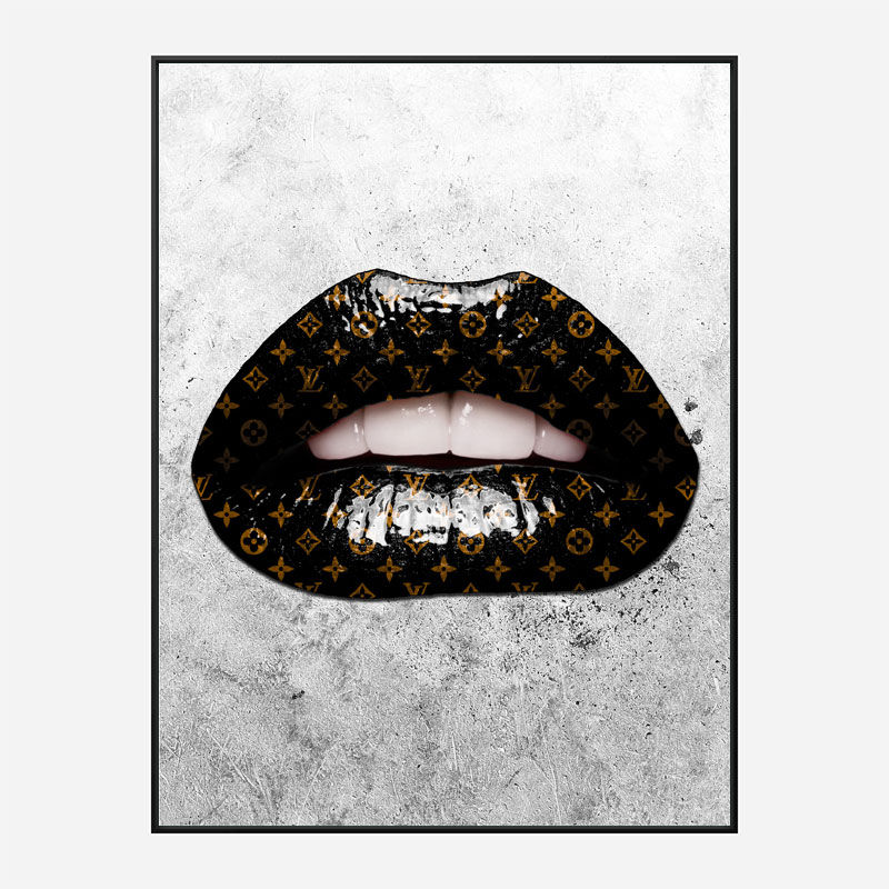 LV Black Lips On Grunge Art Print LV Black Lips On Grunge Art Print