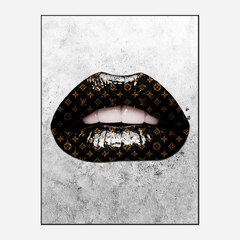 LV Black Lips On Grunge Art Print LV Black Lips On Grunge Art Print