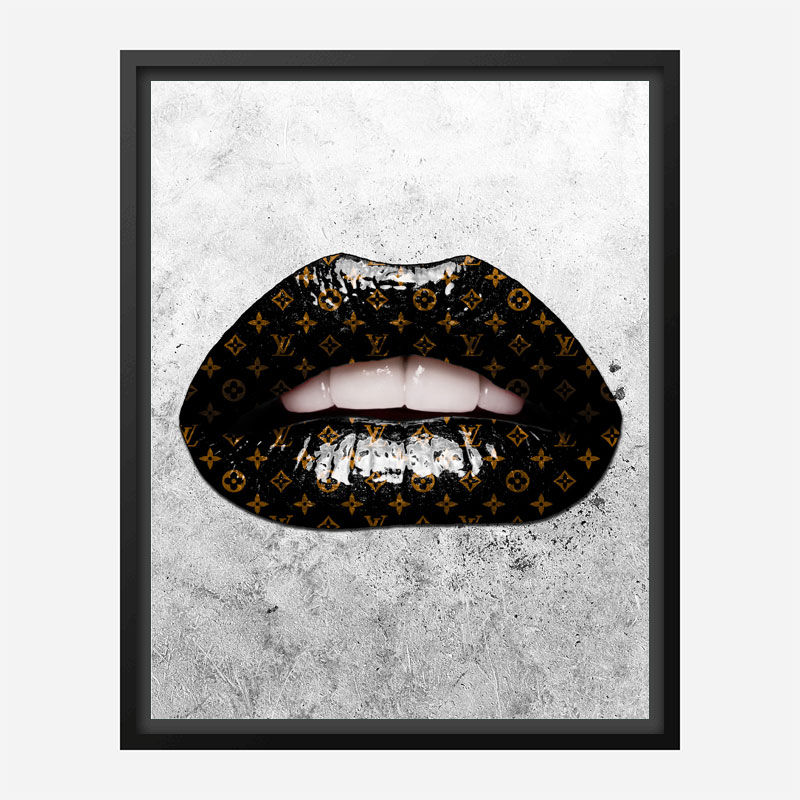 LV Black Lips On Grunge Art Print LV Black Lips On Grunge Art Print