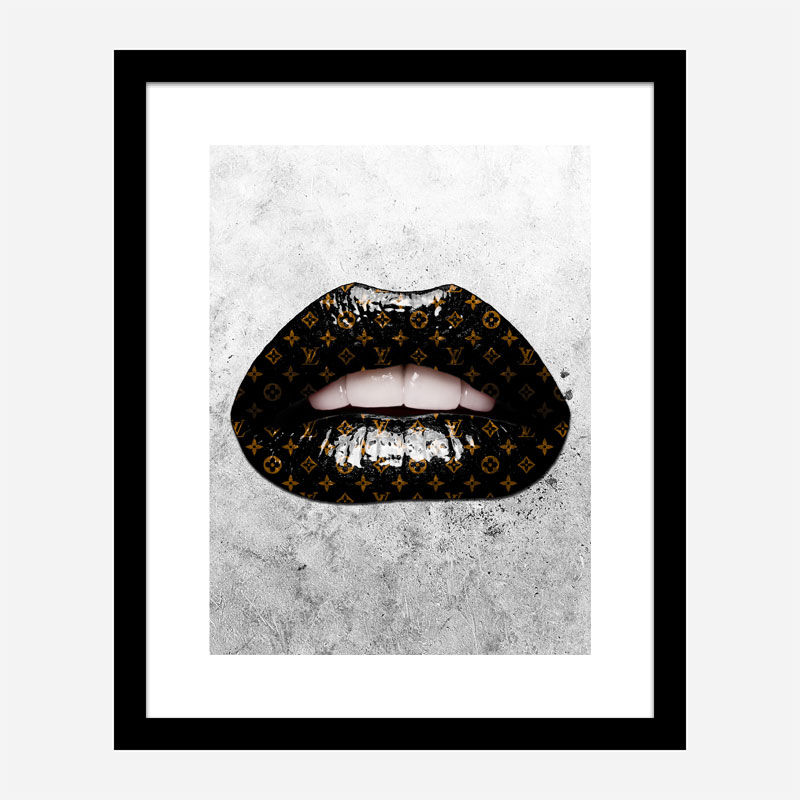 LV Black Lips On Grunge Art Print LV Black Lips On Grunge Art Print