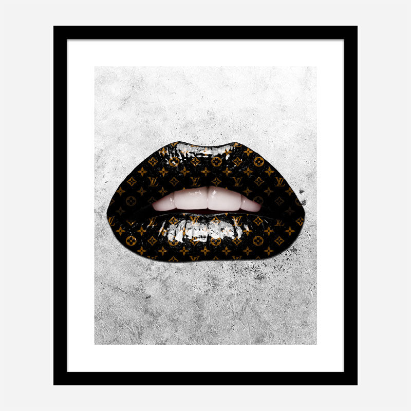 LV Black Lips On Grunge Art Print