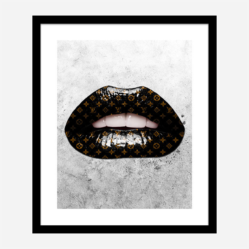 LV Black Lips On Grunge Art Print LV Black Lips On Grunge Art Print