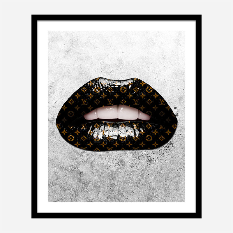 LV Black Lips On Grunge Art Print LV Black Lips On Grunge Art Print
