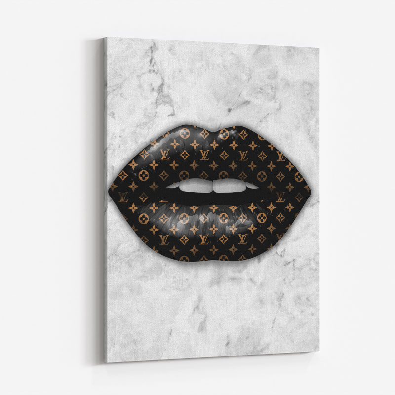 LV Black Lips On Marble Art Print LV Black Lips On Marble Art Print