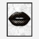 LV Black Lips On Marble Art Print LV Black Lips On Marble Art Print