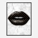 LV Black Lips On Marble Art Print LV Black Lips On Marble Art Print