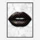LV Black Lips On Marble Art Print LV Black Lips On Marble Art Print