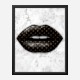 LV Black Lips On Marble Art Print LV Black Lips On Marble Art Print