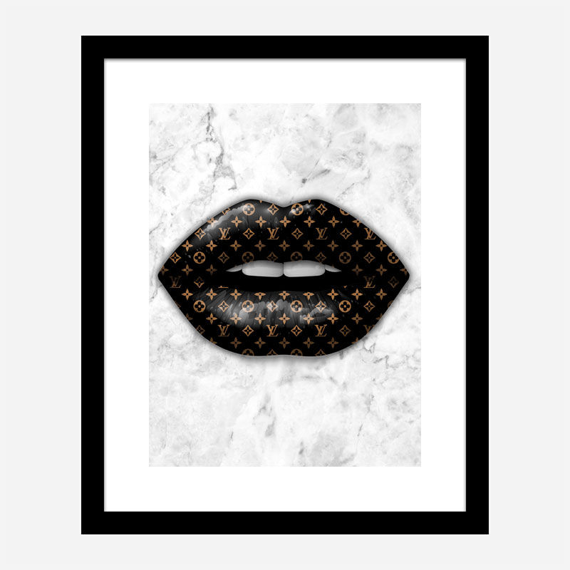 LV Black Lips On Marble Art Print LV Black Lips On Marble Art Print