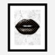 LV Black Lips On Marble Art Print LV Black Lips On Marble Art Print