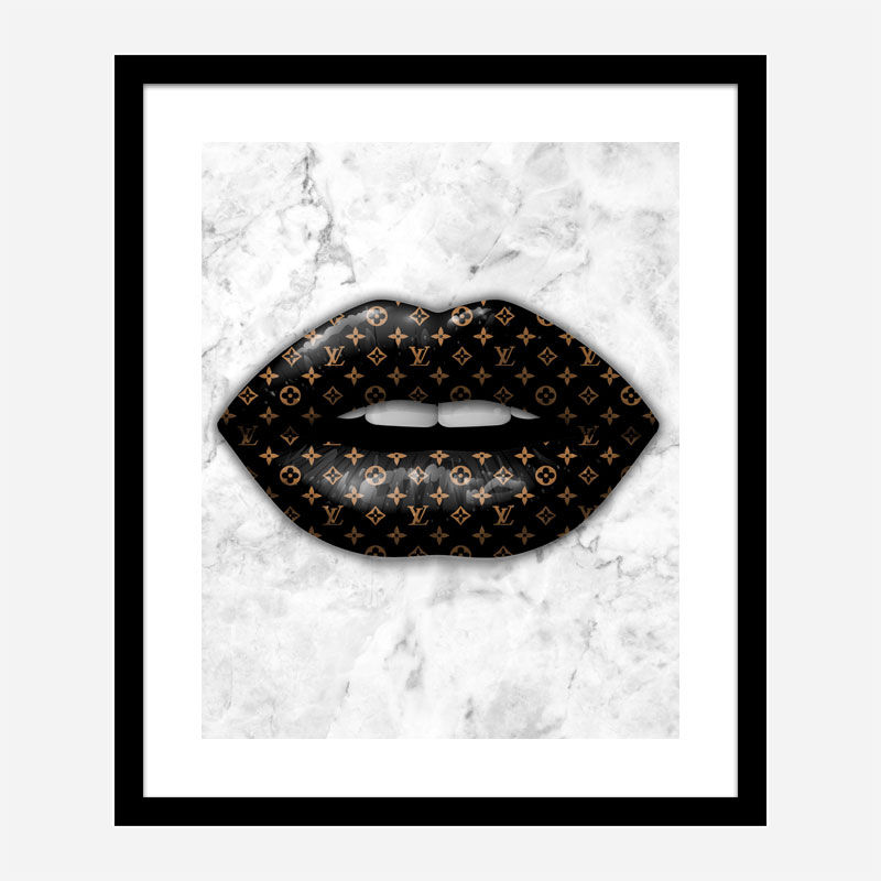 LV Black Lips On Marble Art Print LV Black Lips On Marble Art Print