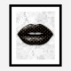 LV Black Lips On Marble Art Print LV Black Lips On Marble Art Print