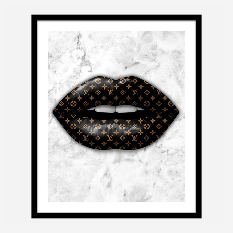 LV Black Lips On Marble Art Print LV Black Lips On Marble Art Print