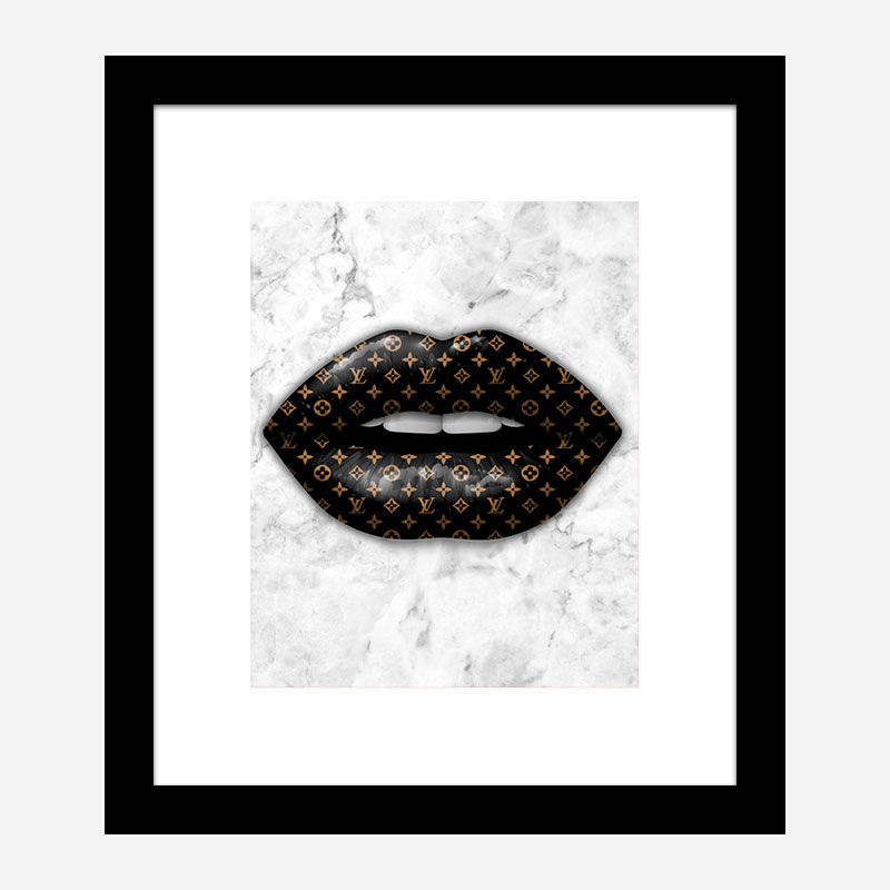 LV Black Lips On Marble Art Print LV Black Lips On Marble Art Print