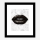 LV Black Lips On Marble Art Print