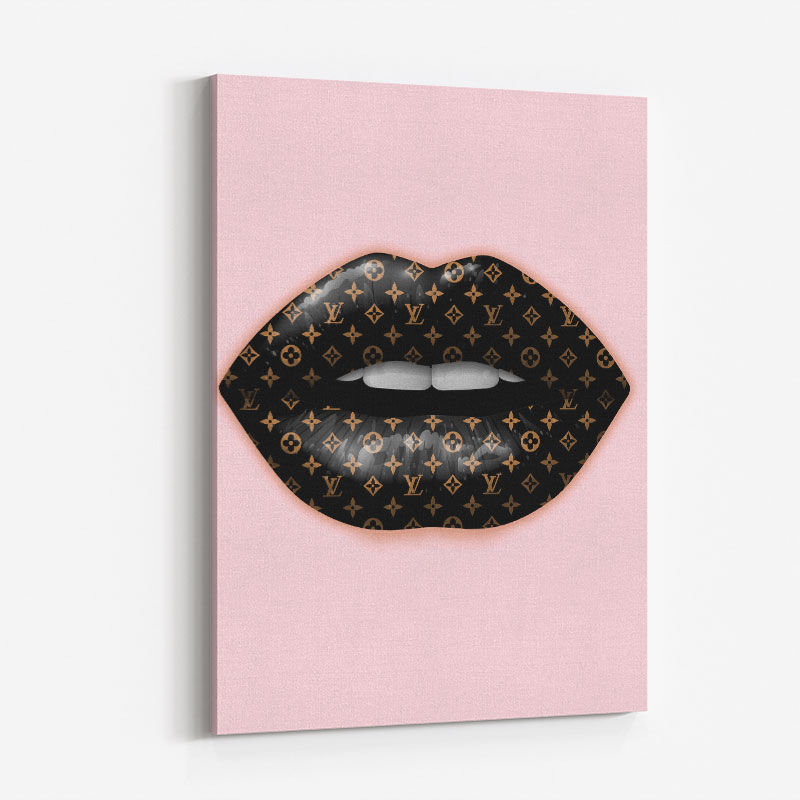 LV Black Lips On Pink Art Print LV Black Lips On Pink Art Print