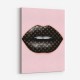 LV Black Lips On Pink Art Print LV Black Lips On Pink Art Print
