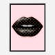 LV Black Lips On Pink Art Print LV Black Lips On Pink Art Print