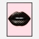 LV Black Lips On Pink Art Print LV Black Lips On Pink Art Print