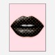 LV Black Lips On Pink Art Print LV Black Lips On Pink Art Print