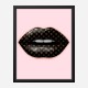 LV Black Lips On Pink Art Print LV Black Lips On Pink Art Print
