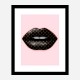 LV Black Lips On Pink Art Print LV Black Lips On Pink Art Print