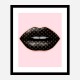 LV Black Lips On Pink Art Print LV Black Lips On Pink Art Print
