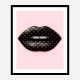 LV Black Lips On Pink Art Print LV Black Lips On Pink Art Print