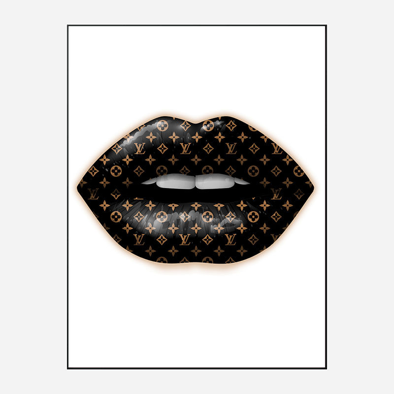 LV Black Lips Art Print