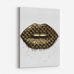LV Gold Drip Lips Art Print