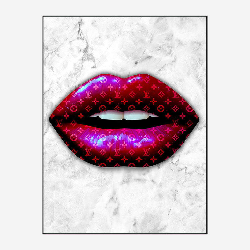 LV Lips Canvas Wall Art by Martina Pavlova