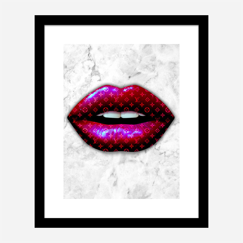 Media Art louis Vuitton Lips Diamond Crush Framed sparkle Art 60cm x 60cm