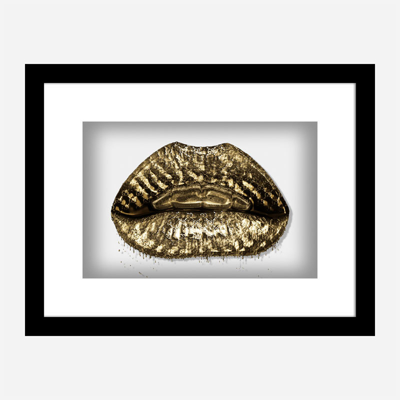 Gucci Gold Lips Wall Art