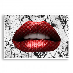 Gucci Red Lips Graffiti Wall Art